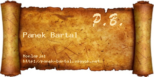 Panek Bartal névjegykártya